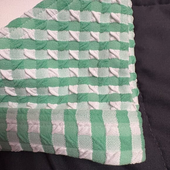 Lands' End Gingham Square Neck Halter Bikini Swim top - Size: Small Long Altered - Picture 5 of 10